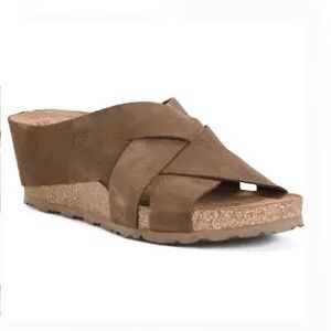 YOKONO Suede Wedge Sandals